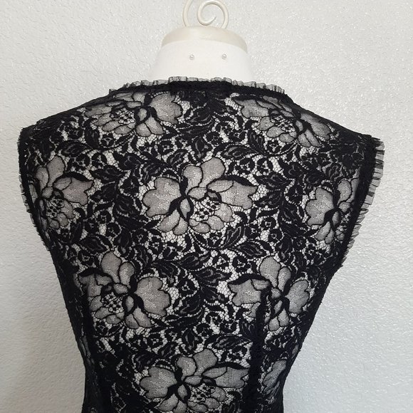 Ann Ferriday Black Lace Corset Blouse - Picture 9 of 12